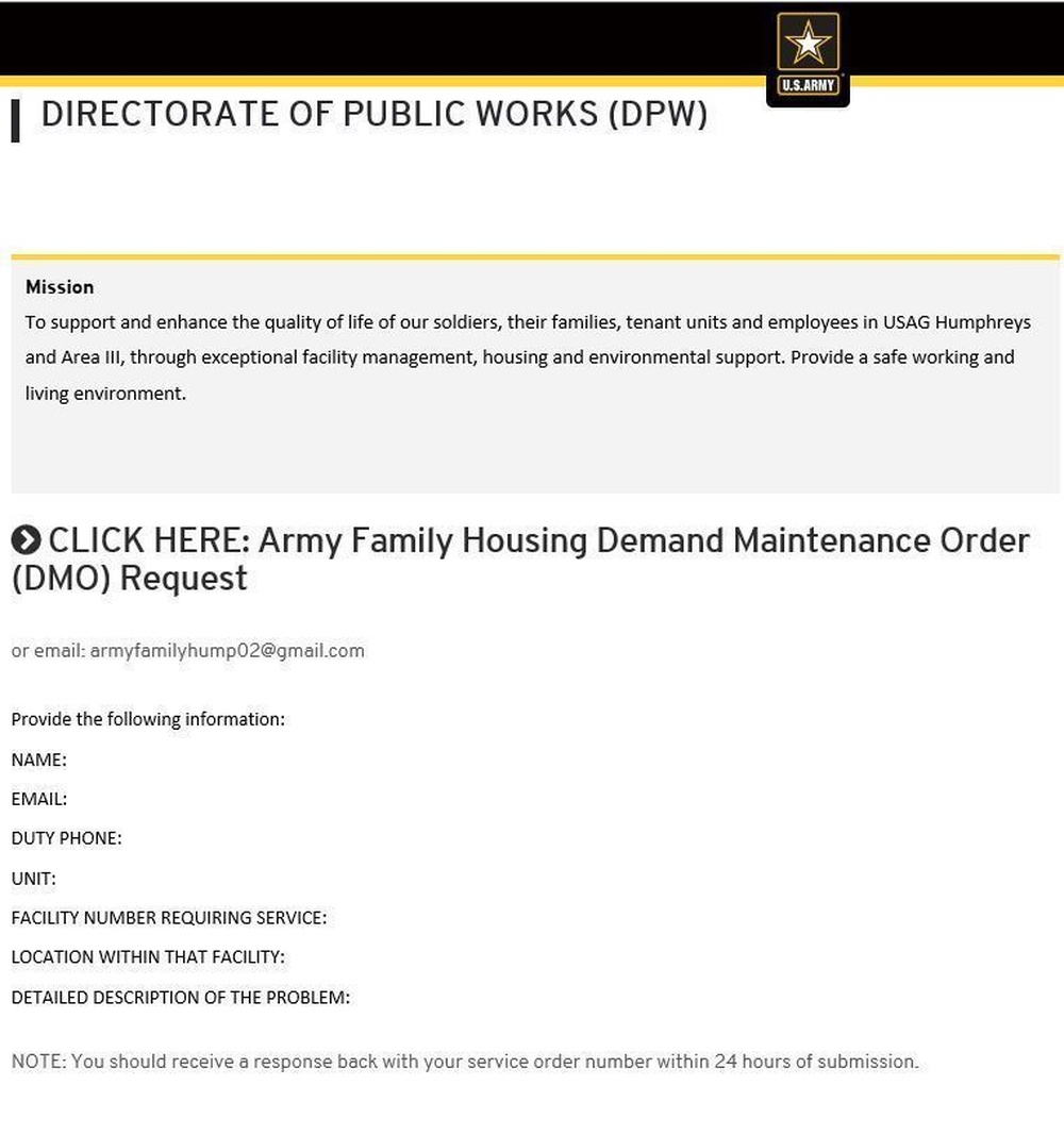 DVIDS - News - Housing Work Order Submission Now Online