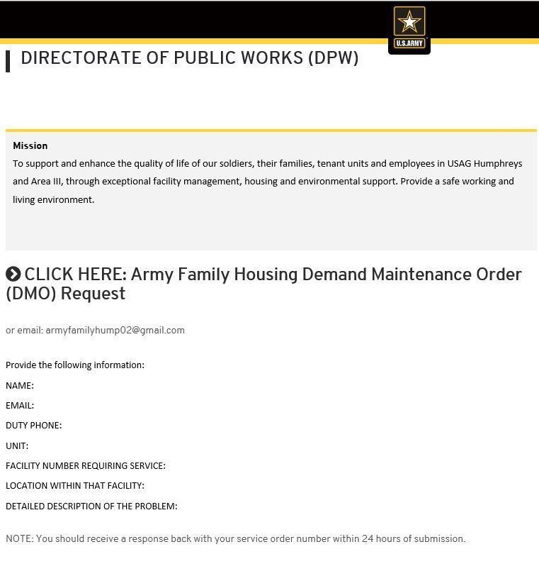 Housing Work Order Submission Now Online