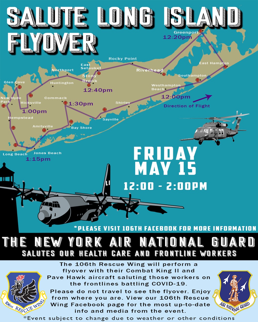 106th REscue Wing Conducts Salute Long Island Flyover