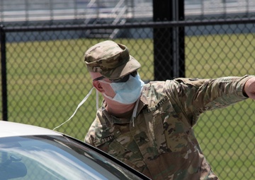 South Carolina National Guard directs traffic at Saluda testing site