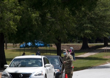 South Carolina National Guard directs traffic at Saluda testing site