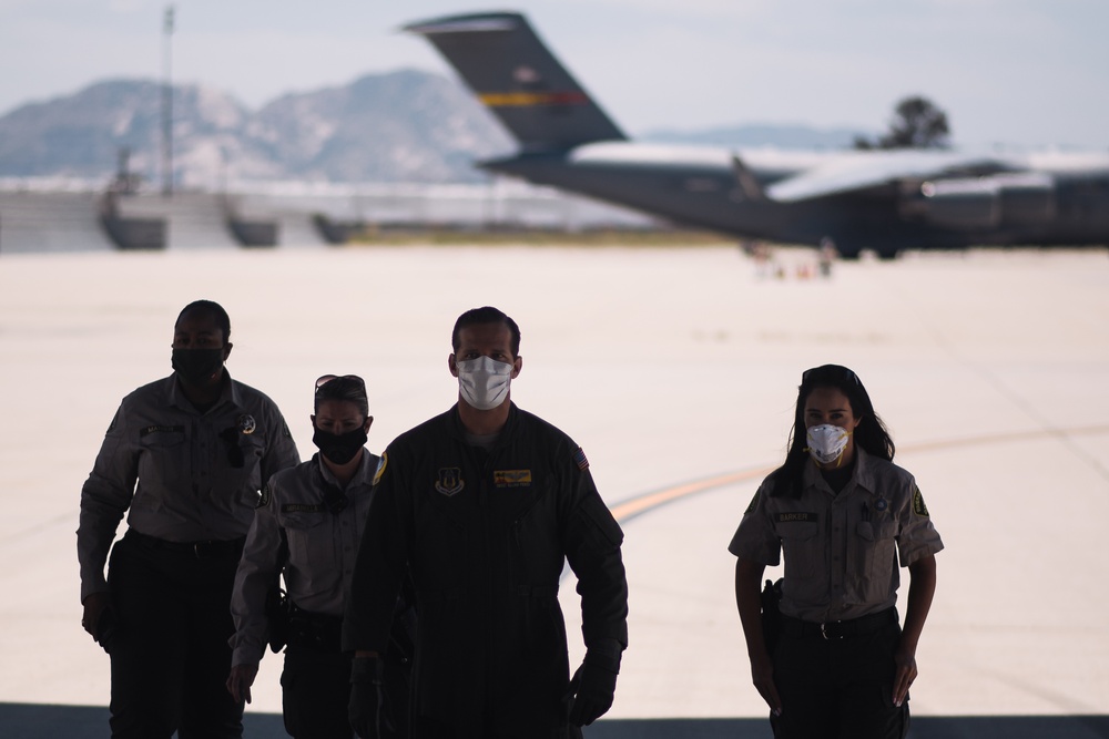 452nd AMW honor 1st responders with C-17 and KC-135 flyovers