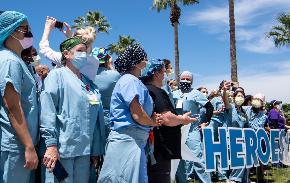 March Air Reserve Base honors frontline workers with flyovers