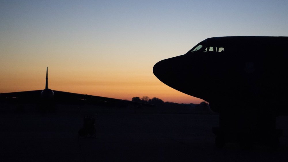 Barksdale B-52s take-off for Louisiana flyover