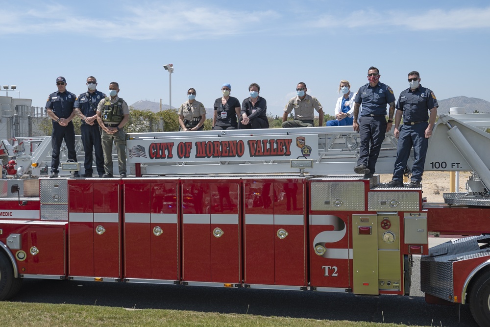 452nd AMW Honor SoCal 1st Responders with C-17 and KC-135 Flyovers