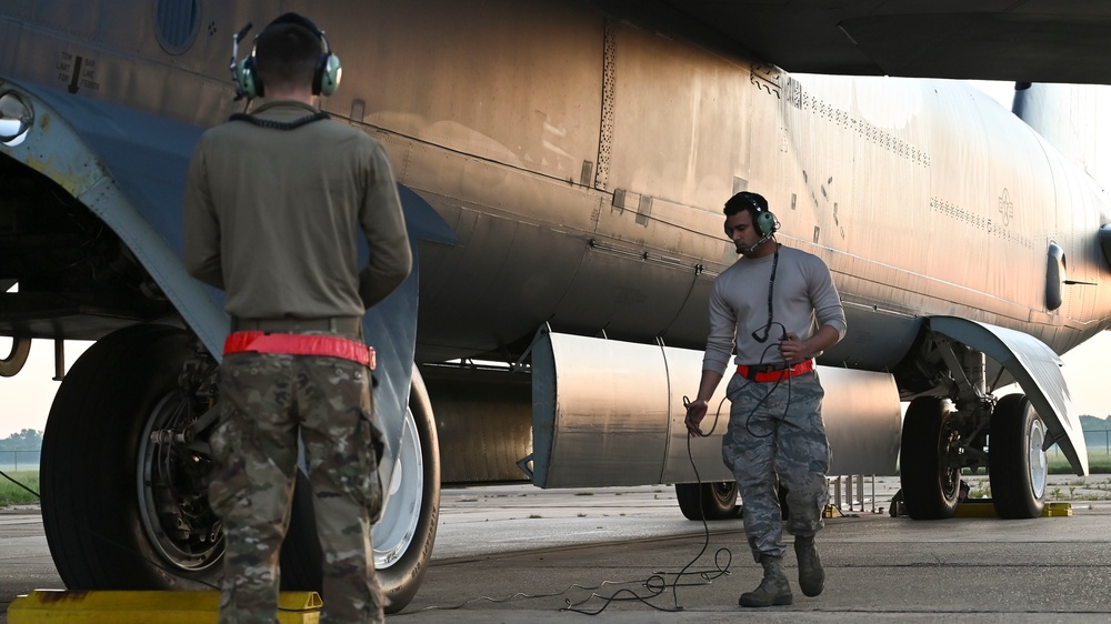 Barksdale B-52s take-off for Louisiana flyover