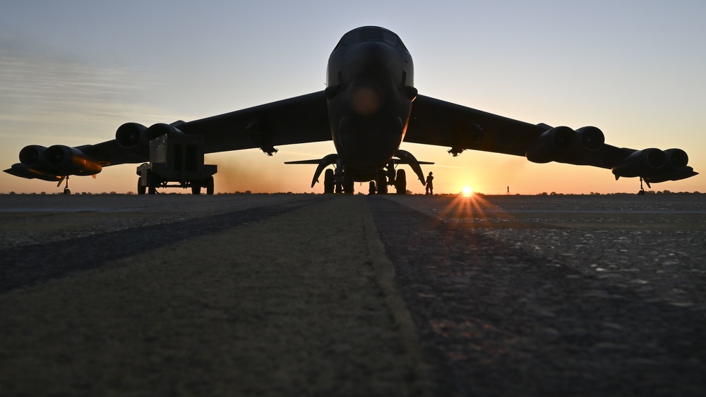 Barksdale B-52s take-off for Louisiana flyover