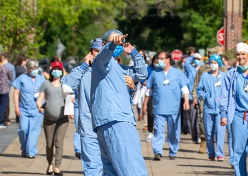 Airmen of 124th Fighter Wing and 366th Fighter Wing Salute Healthcare Workers of Idaho with a Joint Flyover