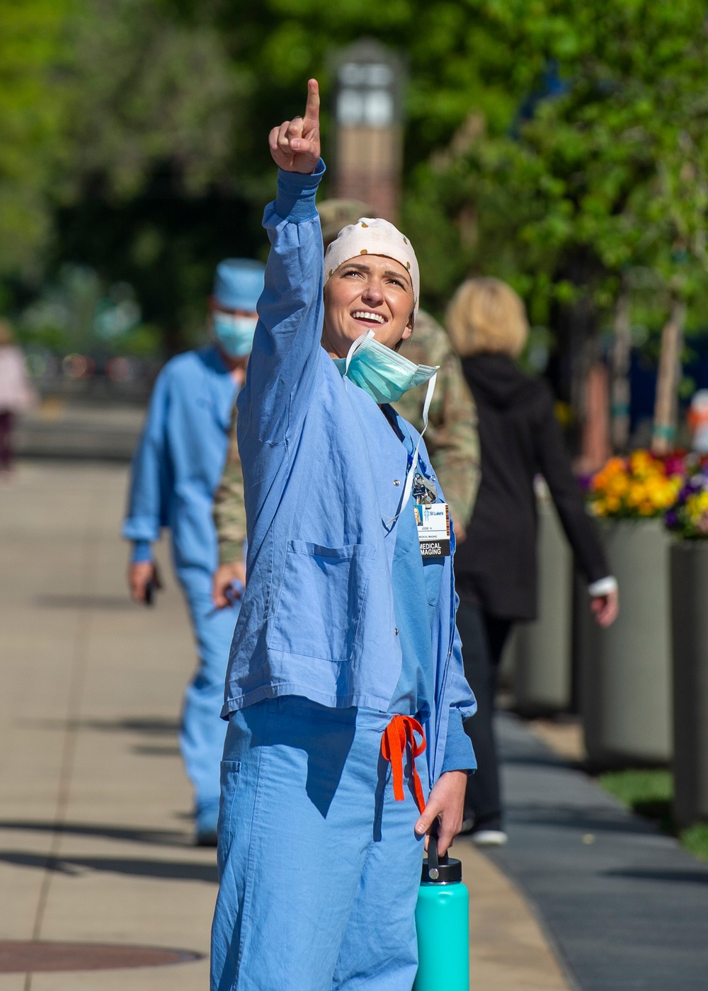 Airmen of 124th Fighter Wing and 366th Fighter Wing Salute Healthcare Workers of Idaho with a Joint Flyover