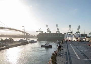 USNS Mercy Departs Los Angeles
