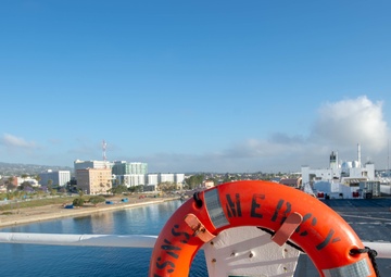 USNS Mercy Departs Los Angeles