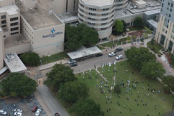 Fort Hood aviators salute Central Texas healthcare professionals with healthcare center overflights [Image 3 of 5]
