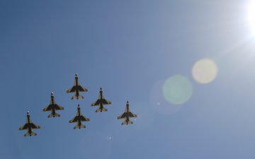 U.S. Air Force Thunderbirds perform flyover at Naval Base Ventura County Point Mugu