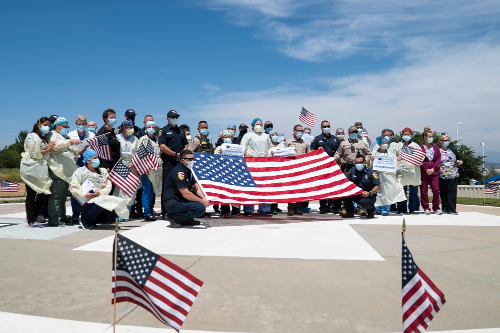 452nd AMW Honor SoCal 1st Responders with C-17 and KC-135 Flyovers