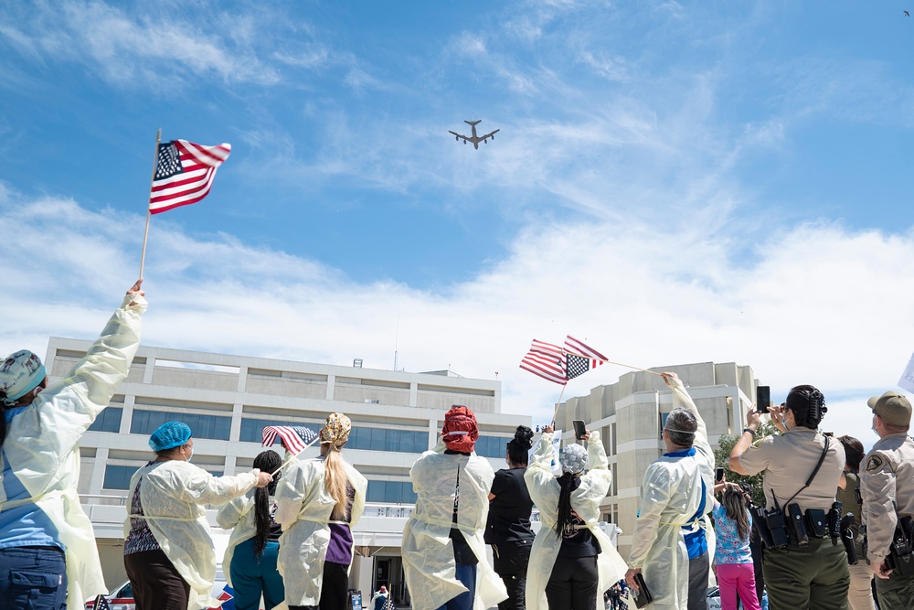 452nd AMW Honor SoCal 1st Responders with C-17 and KC-135 Flyovers