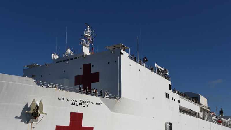 USNS Mercy Arrives in San Diego