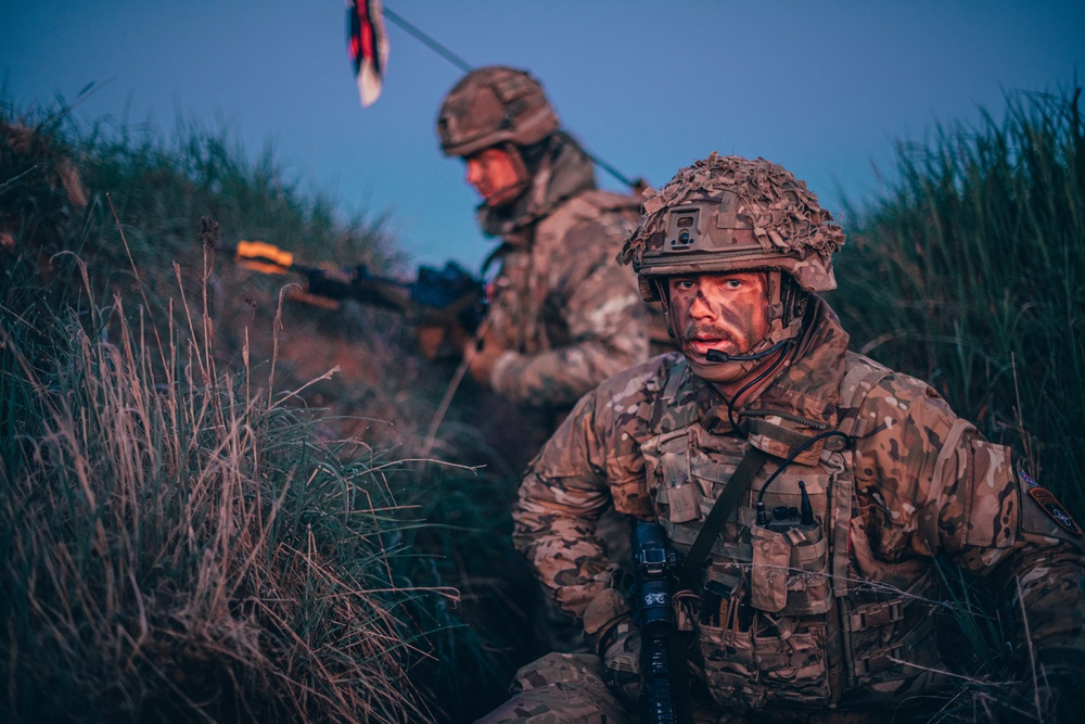 British Soldiers conduct recon exercise during eFP NATO BG-P