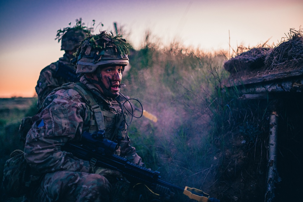 British Soldiers conduct recon exercise during eFP NATO BG-P