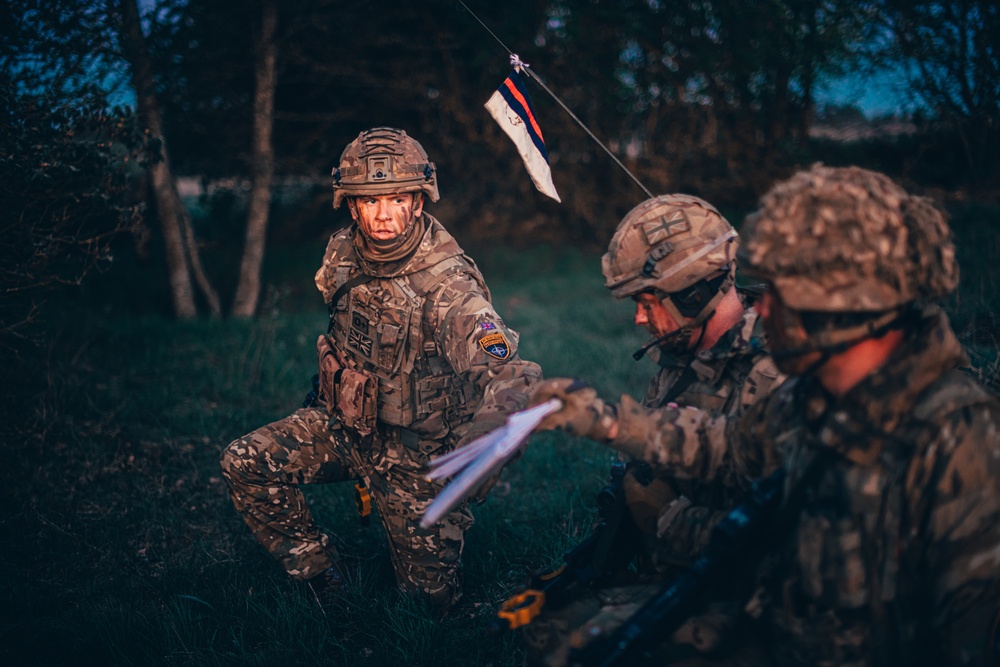 British Soldiers conduct recon exercise during eFP NATO BG-P