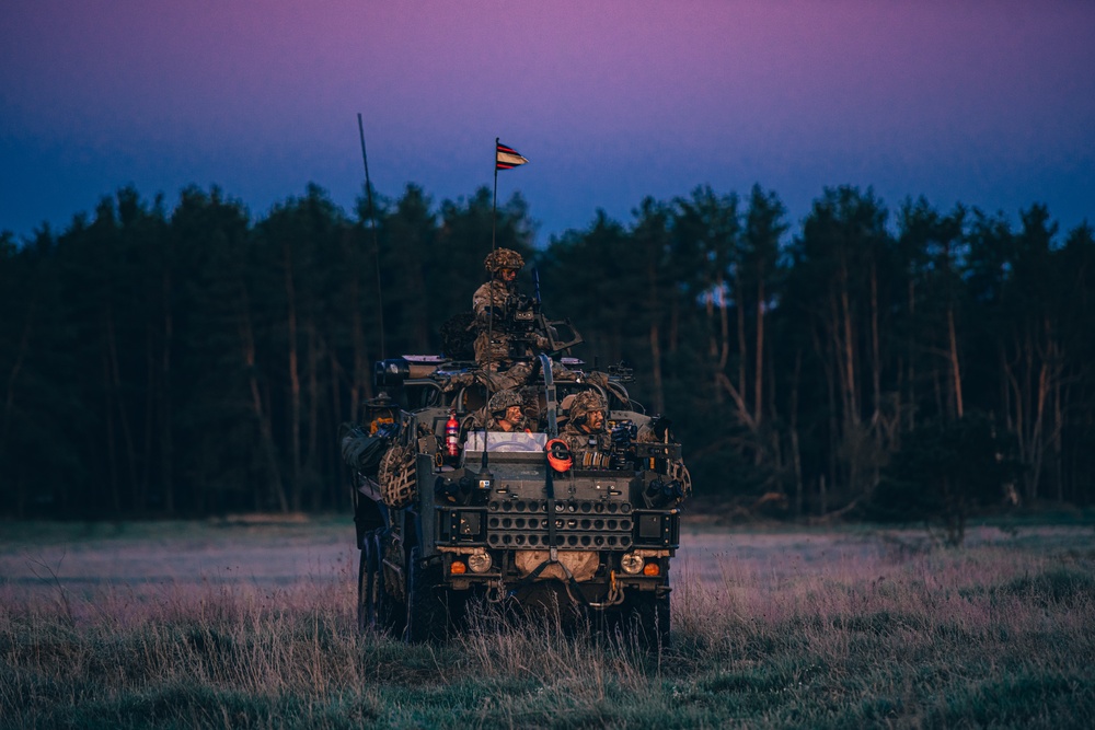 British Soldiers conduct recon exercise during eFP NATO BG-P