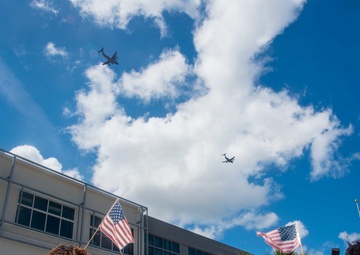 Team Charleston C-17s salute medical professionals with flyover