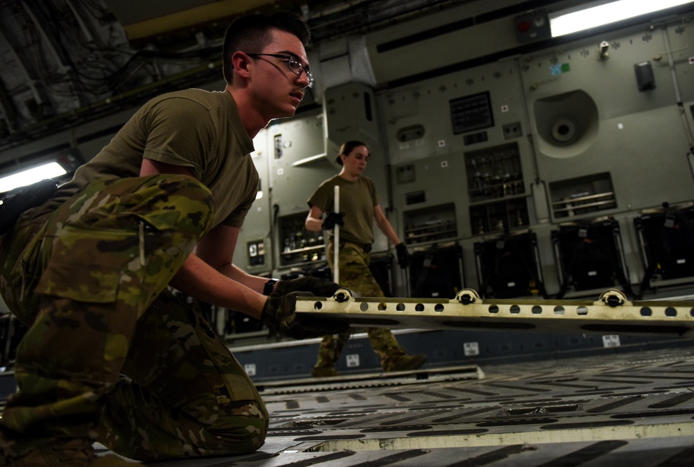 C-17s receive cargo at ASAB