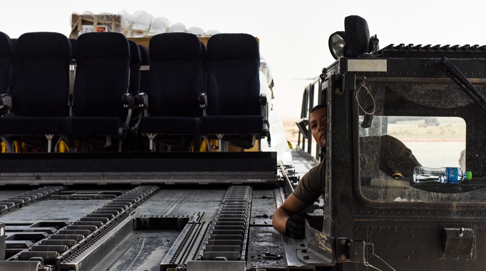 C-17s receive cargo at ASAB