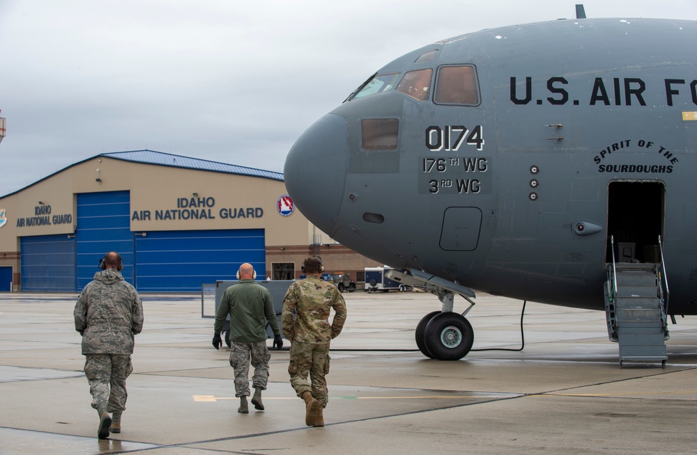 C-17 Takes Airmen of the 124th Fighter Wing on Deployment to Southwest Asia During COVID-19 Pandemic