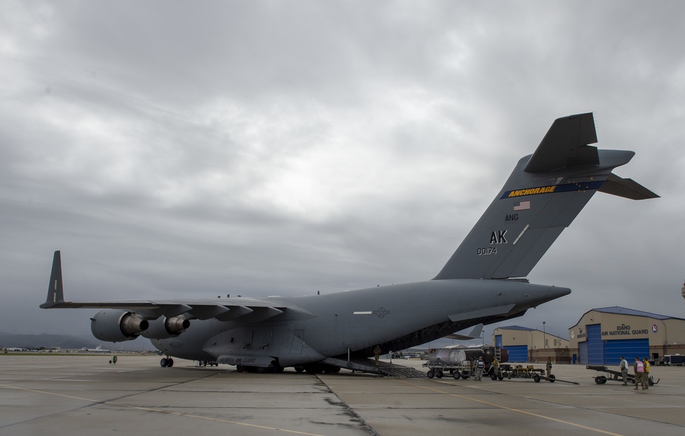 C-17 Takes Airmen of the 124th Fighter Wing on Deployment to Southwest Asia During COVID-19 Pandemic