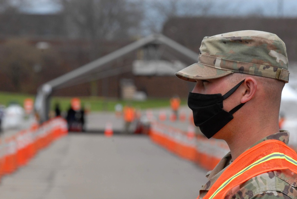 At COVID-19 testing sites, New York National Guardsmen play critical role in unusual jobs