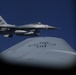 KC-135 refuels F-16 Fighting Falcons during Wisconsin Flyovers