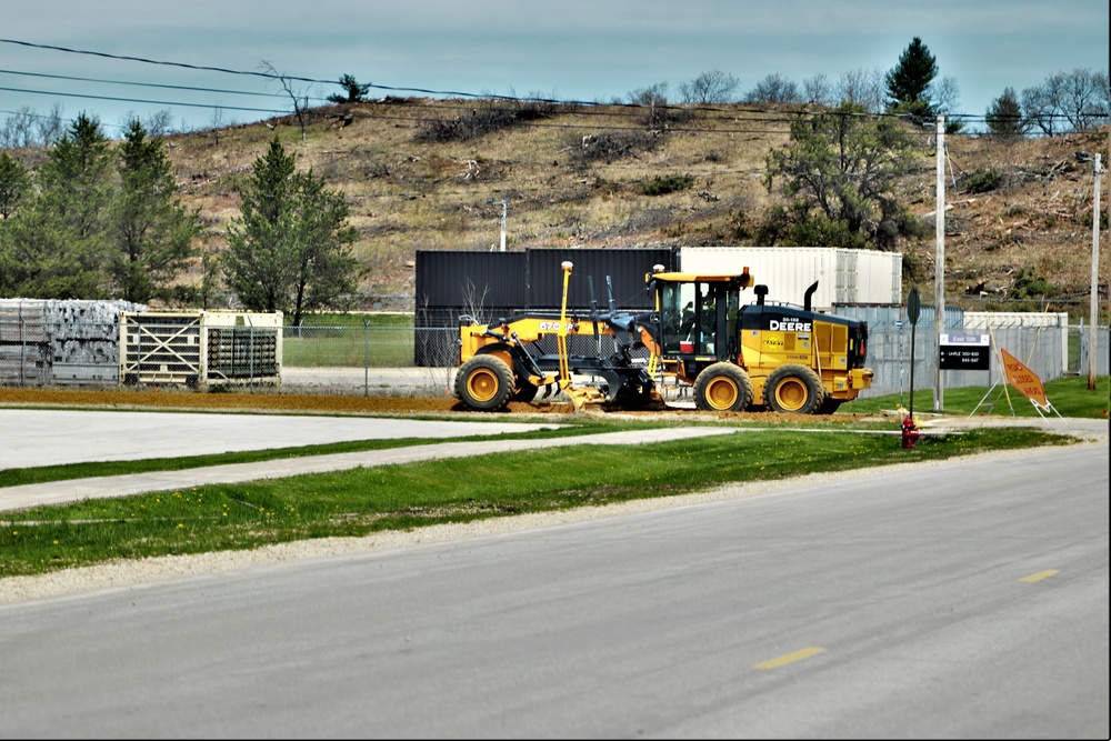 Road paving work at Fort McCoy