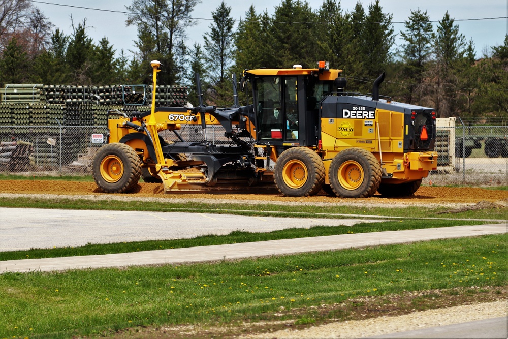 Road paving work at Fort McCoy