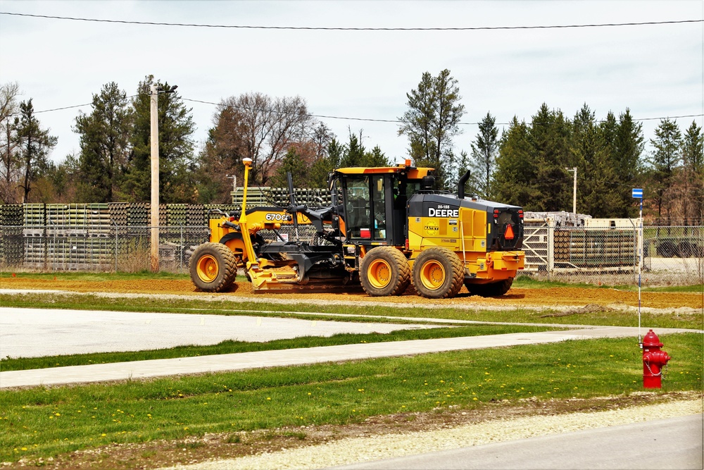 Road paving work at Fort McCoy