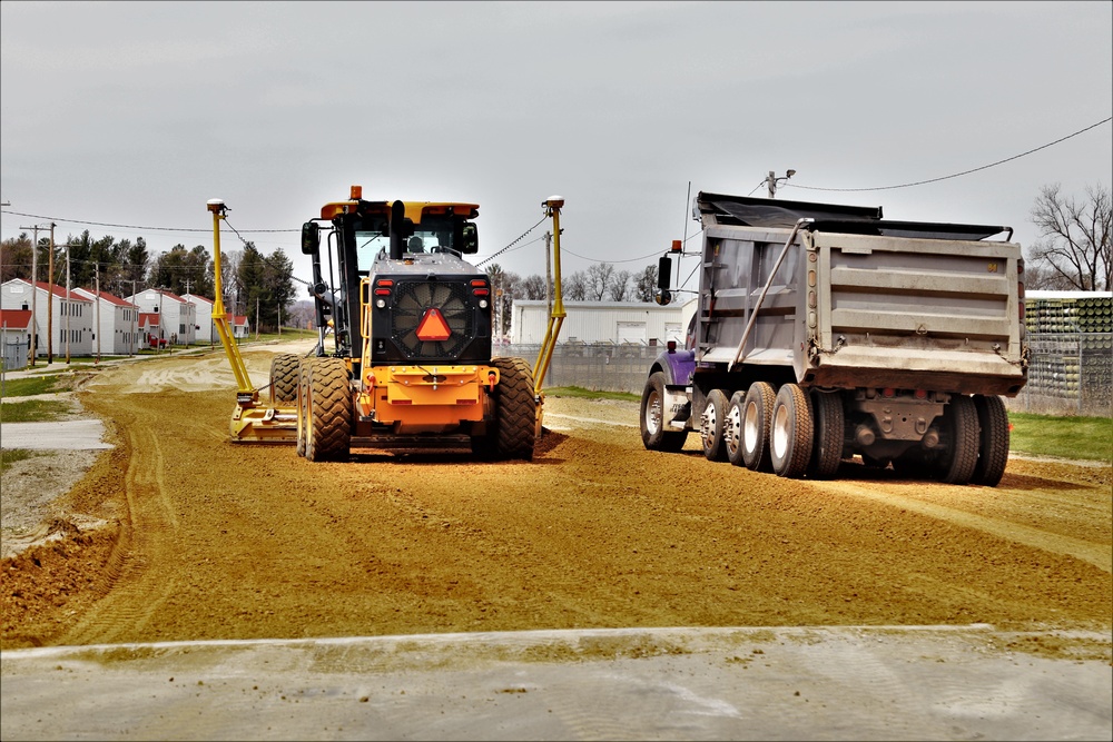 Road paving work at Fort McCoy