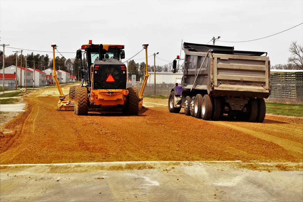 Road paving work at Fort McCoy