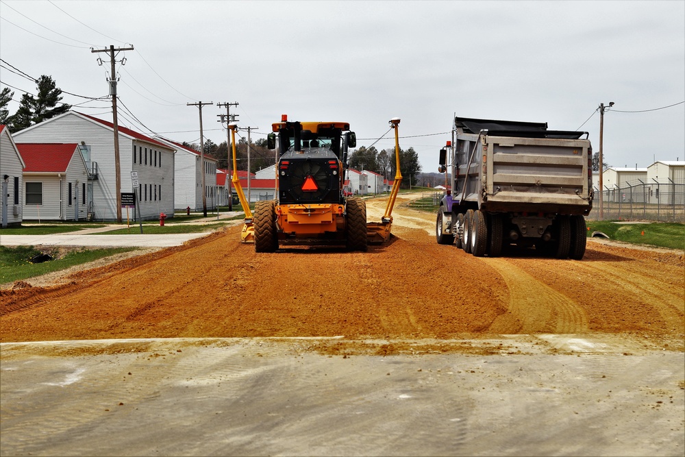 Road paving work at Fort McCoy