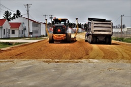Road paving work at Fort McCoy