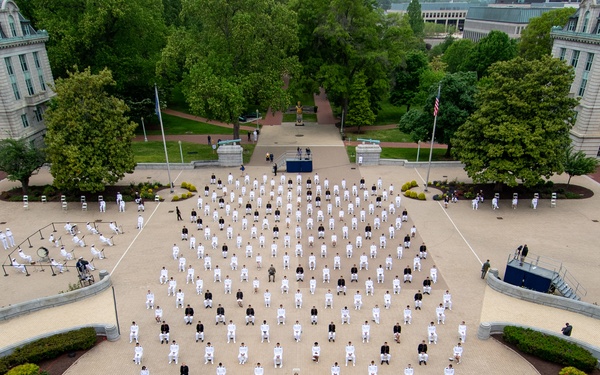 The United States Naval Academy holds the fourth swearing-in event for the Class of 2020