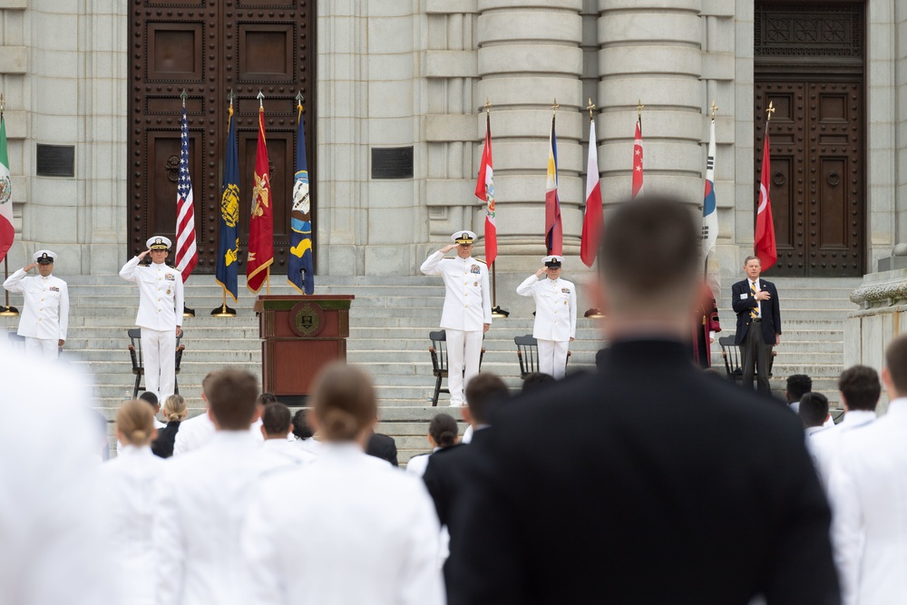 The United States Naval Academy holds the fourth swearing-in event for the Class of 2020