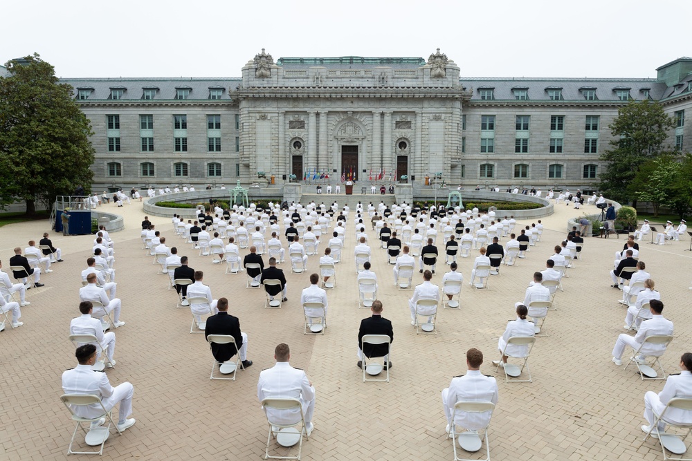 The United States Naval Academy holds the fourth swearing-in event for the Class of 2020