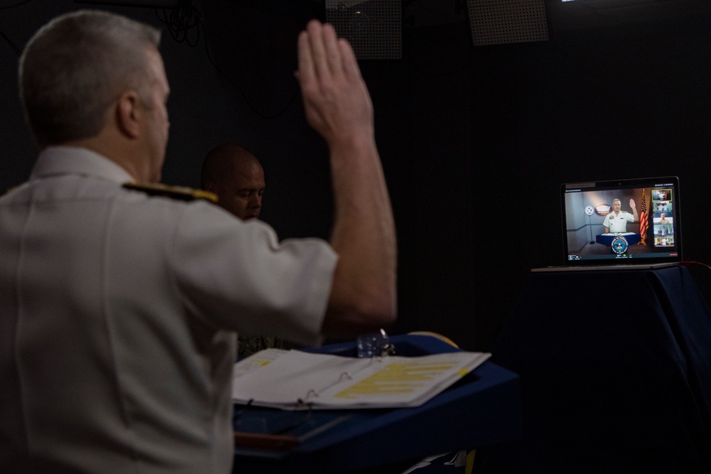 Admiral Delivers Virtual Commencement, Oath of Office to NROTC at Penn State