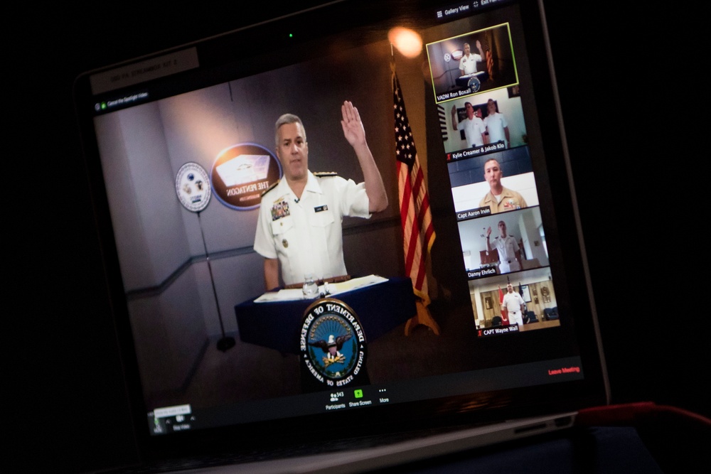 Admiral Delivers Virtual Commencement, Oath of Office to NROTC at Penn State