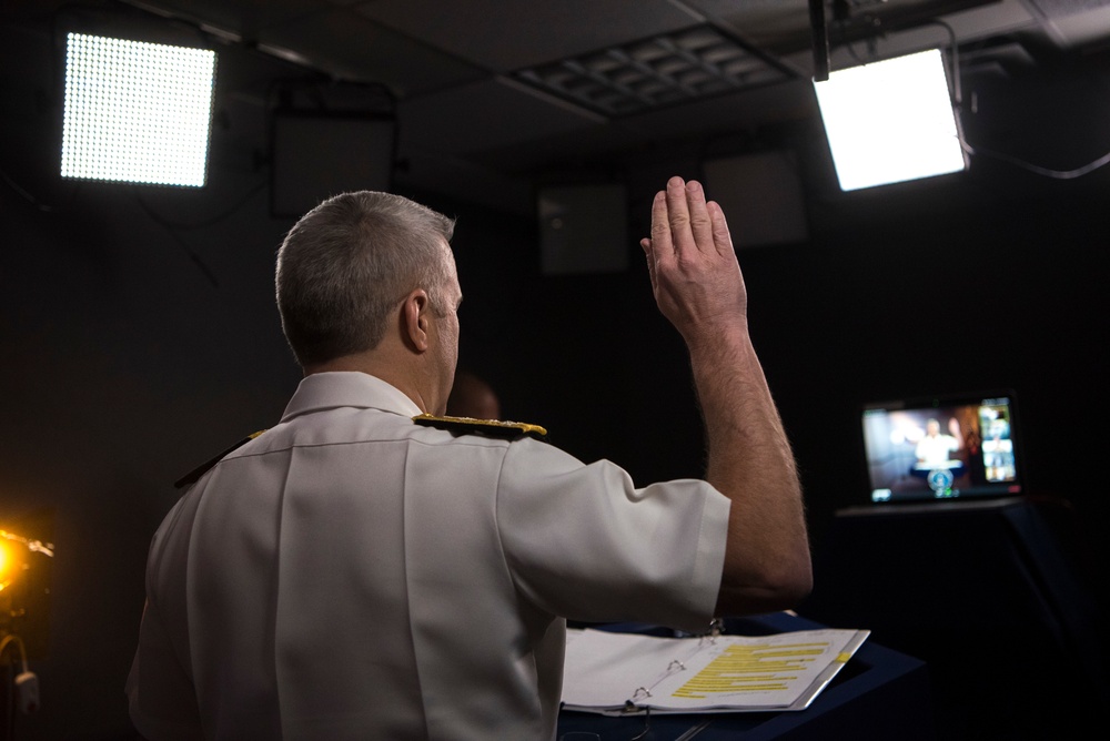 Admiral Delivers Virtual Commencement, Oath of Office to NROTC at Penn State