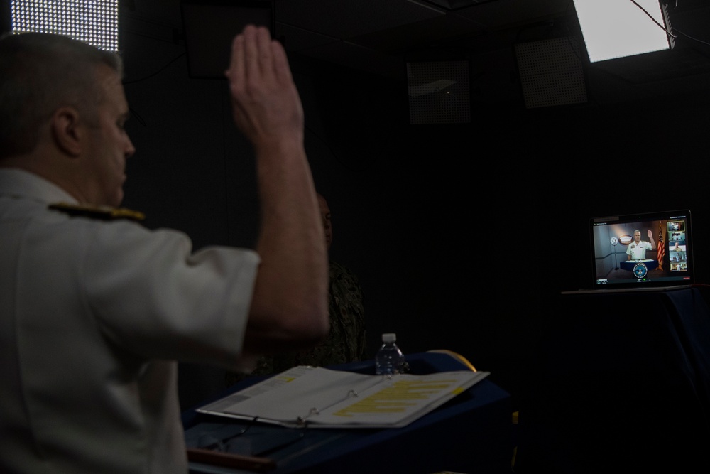 Admiral Delivers Virtual Commencement, Oath of Office to NROTC at Penn State