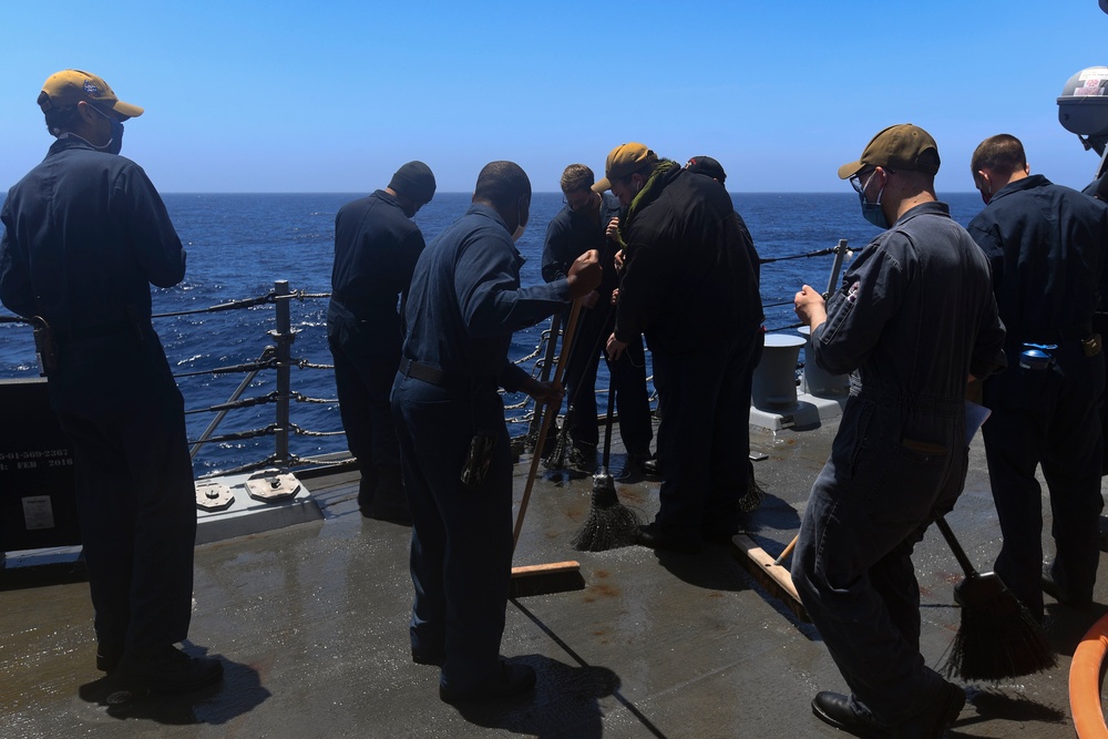 USS Ralph Johnson Conducts Fresh Water Wash Down