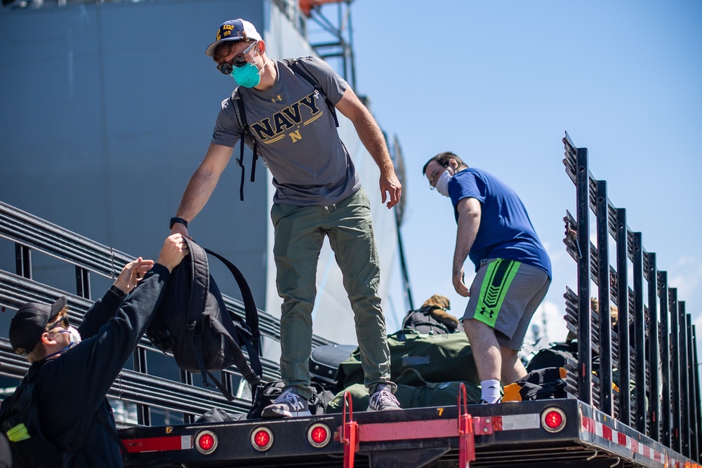 USS Kidd Conducts Crew Swap, Transitions to Next Phase of COVID-19 Recovery