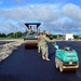 U.S. Navy Seabees with NMCB-5 place asphalt for Marine Air Control Squadron 4