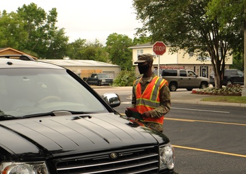 South Carolina National Guard Soldiers conduct a drive-thru testing site in support of South Carolina COVID-19 response efforts