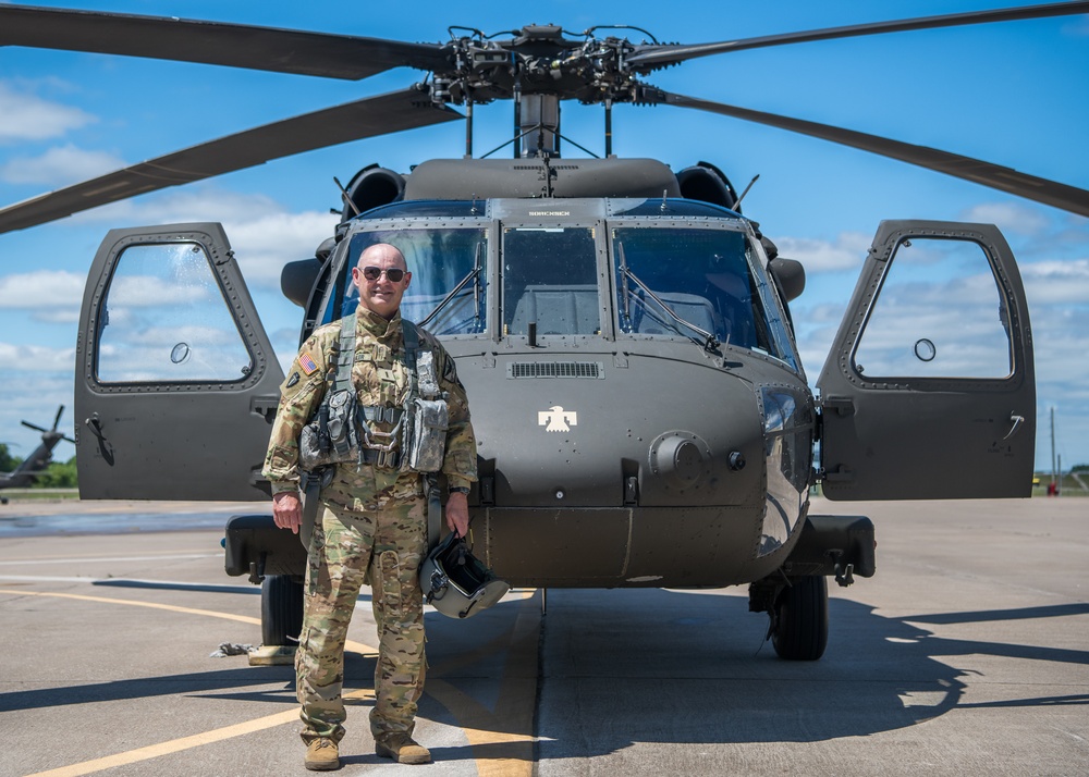 Chief Warrant Officer 5 Richie Schuler completes a final flight